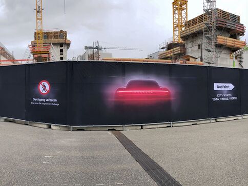 Großformat Stoff-Banner für Porsche, Stuttgart