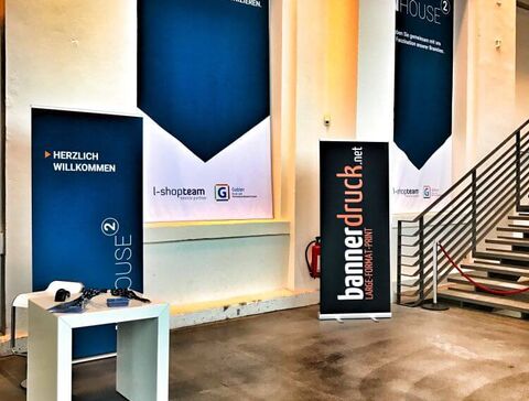 Wand- und Decken-Textilbanner Inhouse² Messe